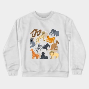 Colorful Animal Print Crewneck Sweatshirt